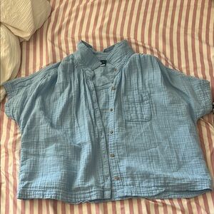 Old Navy Light Blue Button-Up Top
